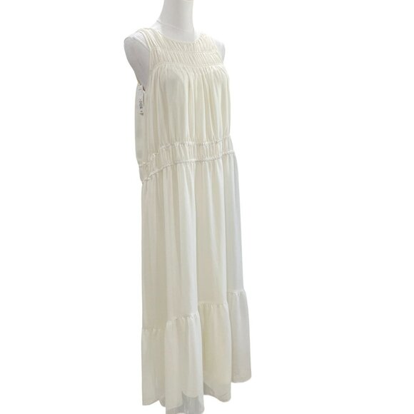 A New Day Cream Maxi Dress Small Romantic Cottagecore Soft Girl Ethereal Cruise - Picture 9 of 12